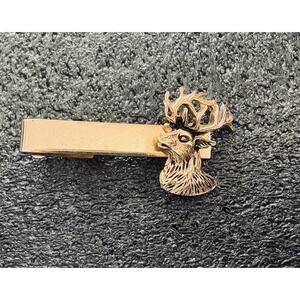 Vintage Jolle gold tone plated deer tie clip tack
